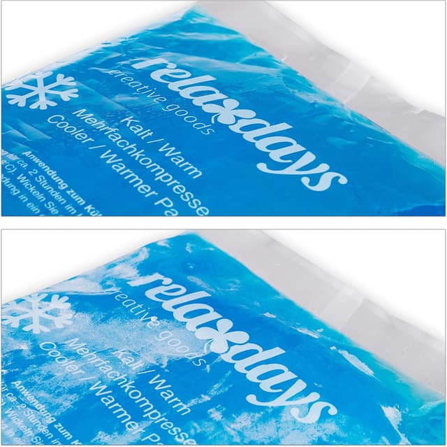 Detalle de Relaxdays lot de 4 compresses thermiques avec gel chaud-froid (premiers secours, sport, muscles)