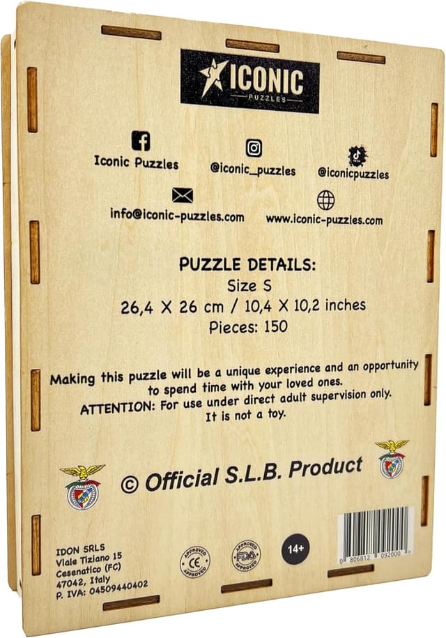 Detalle de Puzzle en bois Iconic Puzzles Benfica (logo) – 150 pièces, taille S