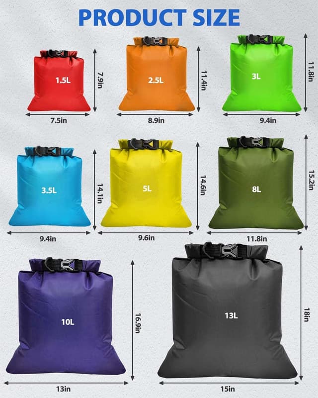 Thumbnail 1 de MOXTOYU Dry Bags Set 8 Pack 13L–1.5L