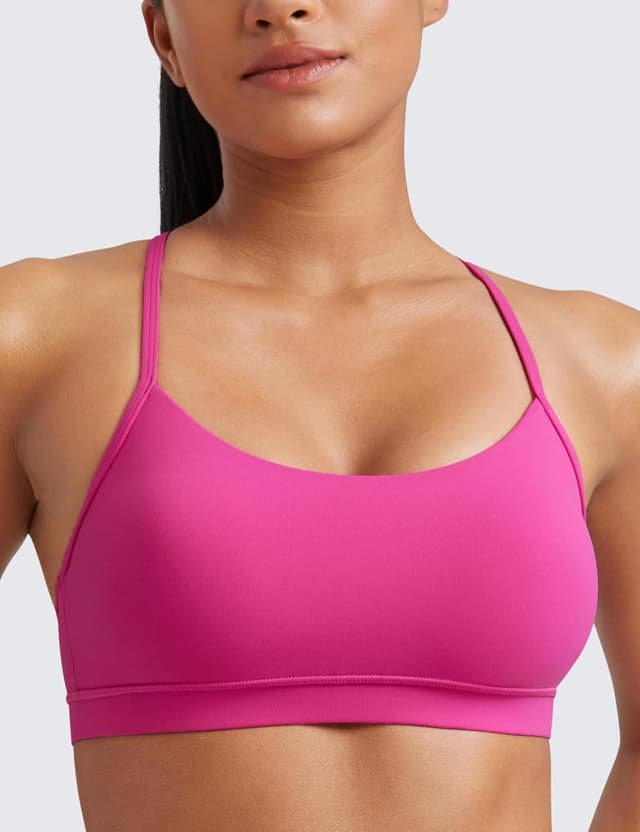 Detalle de CRZ YOGA Butterluxe : soutien-gorge de sport yoga à maintien léger, dos nageur bretelles spaghetti