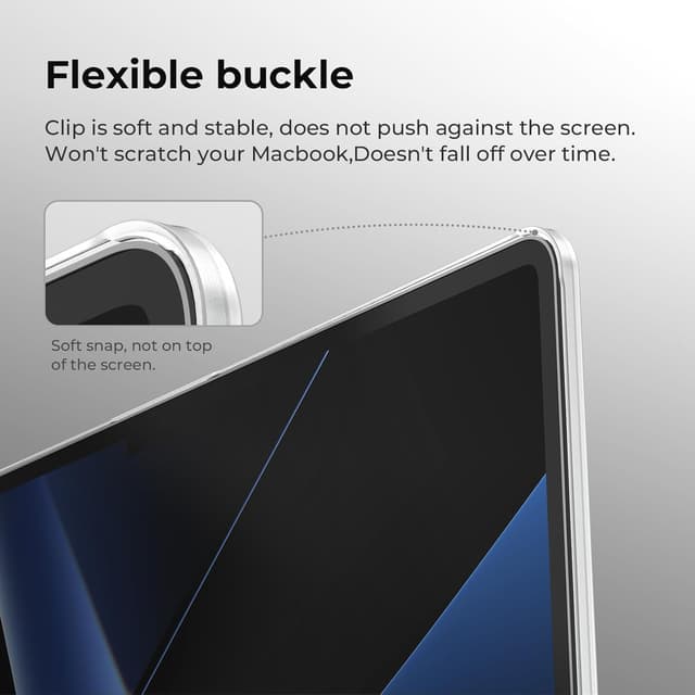 Detalle de BlueSwan Matte Anti-fingerprint PP Case for 14-inch MacBook Pro (Compatible Models A3426/A3427/A3434 etc.) in Frosted White