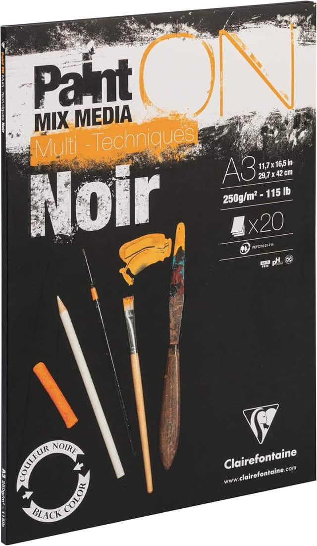 Imagen de Clairefontaine Paint'ON Black Paper Pad 20 Sheets A3 en OfertitasTOP