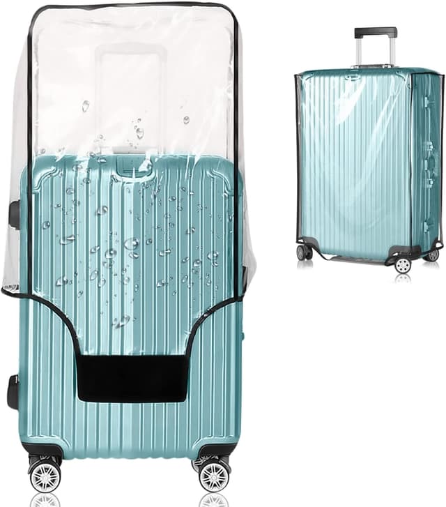 Detalle de GigabitBest TSA-Approved Clear PVC Suitcase Cover for 24" Wheeled Luggage