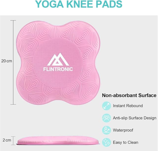 Detalle 2 de Flintronic Yoga Genouillère (2 pièces) avec tapis antidérapants et bandes de résistance pour protéger genoux, coudes et poignets
