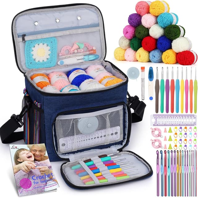 Imagen de Aeelike 85PCS Crochet Kit 20x25g yarn en OfertitasTOP