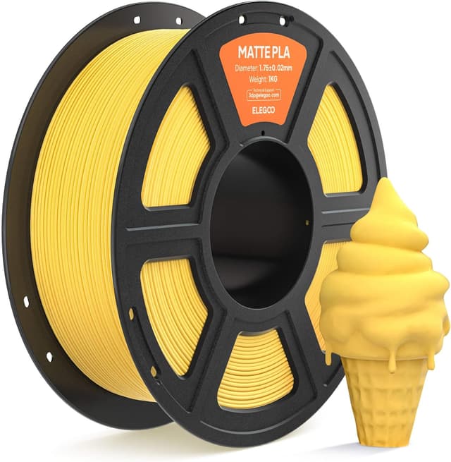 Detalle de ELEGOO Matte PLA Filament 1,75 mm Sonnengelb (1 kg) – mattes Finish mit Maßgenauigkeit +/- 0,02 mm