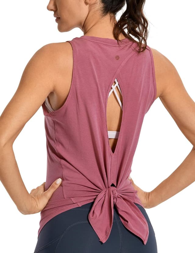 Detalle de CRZ YOGA débardeur de sport femme gilet yoga sans manches à dos ouvert racerback