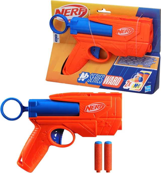 Detalle de Nerf N Series Ward blaster Hasbro con 2 dardi N1 (blu e arancione) per bambini da 8 anni