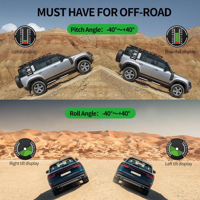 Detalle de OBEST Inclinometro 4x4 con display head-up, tachimetro GPS e allarme sovravelocità