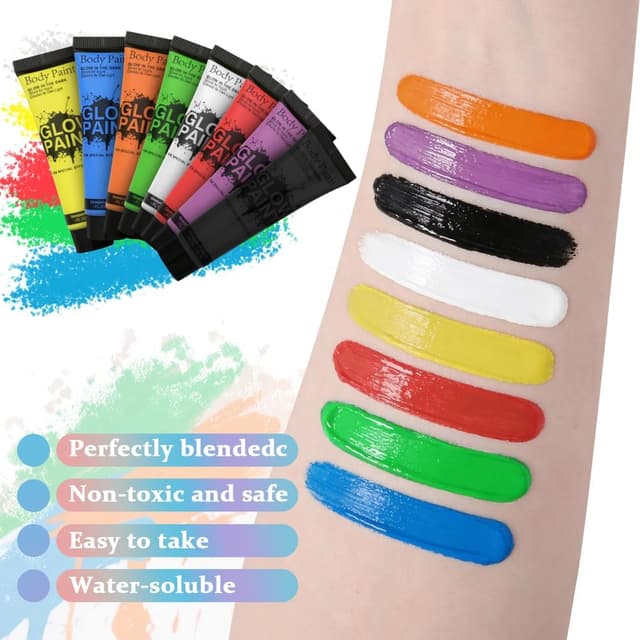 Detalle de AOOWU tubi pittura viso e corpo 25 ml bianco opaco, pronto all’uso