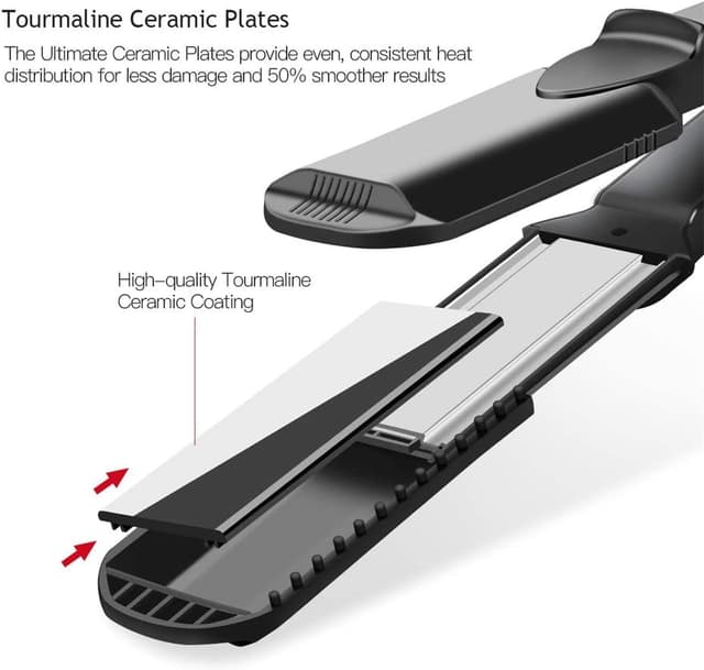 Detalle 2 de CkeyiN Kreppeisen 4-in-1 Haarglätter & Multistyler mit Keramikplatten