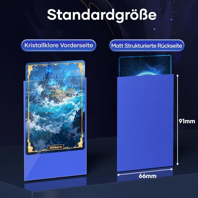 Detalle de Mlikero 500 Kartenhüllen (66 x 91 mm) in 5 Farben – Sleeves für MTG, Sammelkarten & Sportkarten