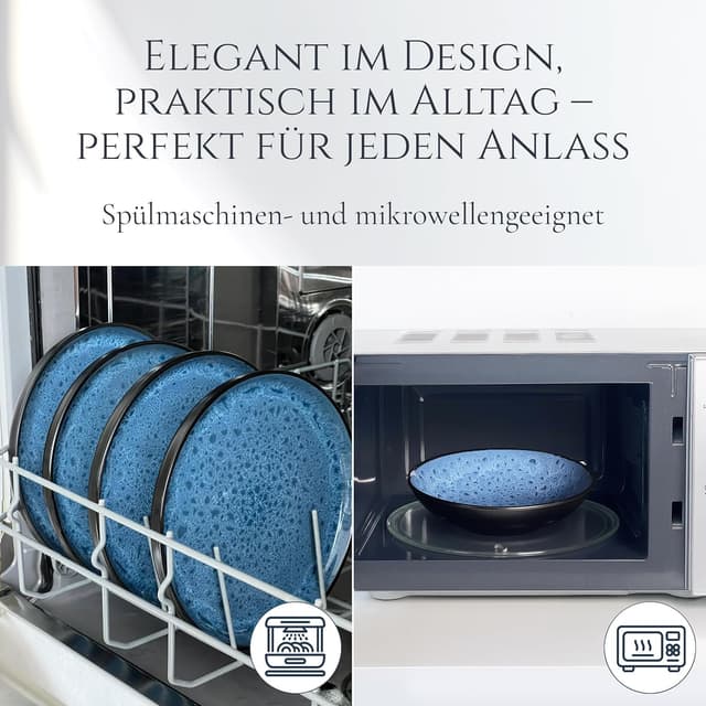 Detalle 2 de Steingut Geschirrset Ibiza 6 Personen, 24 tlg.