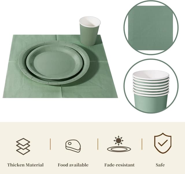 Thumbnail 3 de Nkaiso Grasgrün Partygeschirr 96-teilig