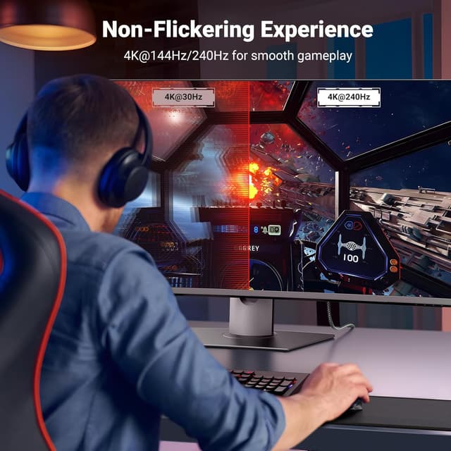 Detalle de UGREEN USB C to DisplayPort Cable 2m 8K@60Hz