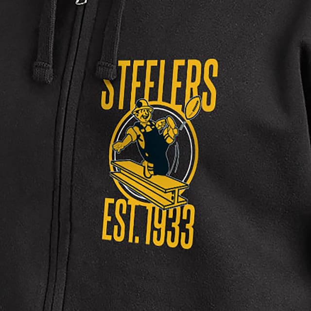 Detalle de Junk Food NFL unisex-adult Pittsburgh Steelers MVP zip hoodie sweatshirt
