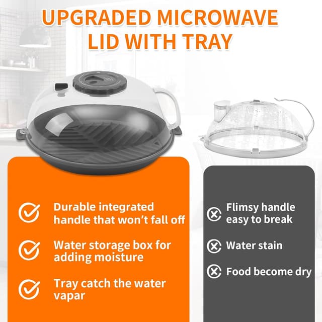 Thumbnail 4 de Microwave Splatter Cover Lid 10.2 Inch