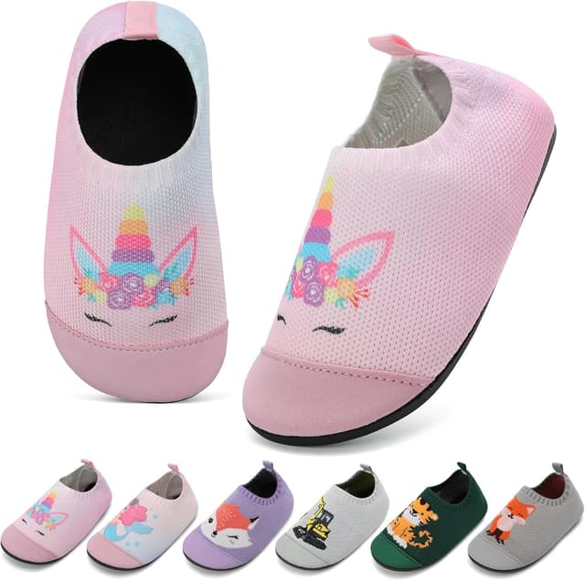 Detalle de VOLHAL Kinder-Hausschuhe für Jungen und Mädchen – atmungsaktive, rutschfeste Barfußschlipper für Kindergarten und Indoor