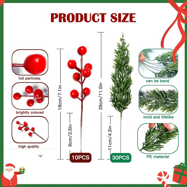 Thumbnail 1 de Weihnachts Kiefernzweige Set 40 Stück 🎄