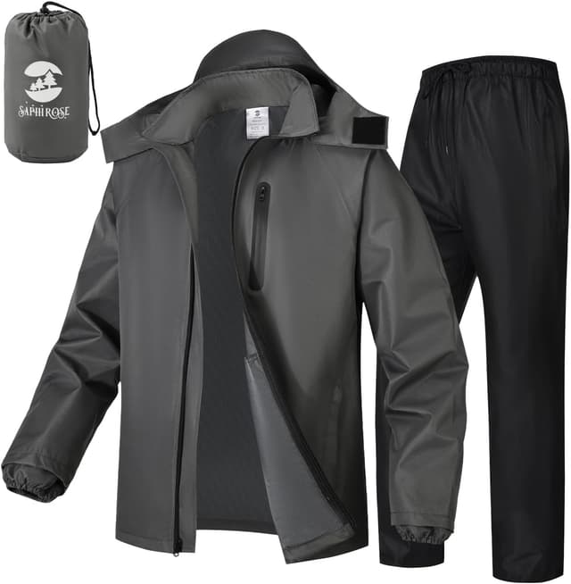 Imagen de SaphiRose Men's Waterproof Rain Suit 2pc Packable ⛱ en OfertitasTOP