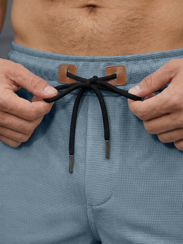 Detalle de JMIERR Men’s Waffle Knit Casual Shorts (5" or 7") with Elastic Waist & Drawstring Pockets