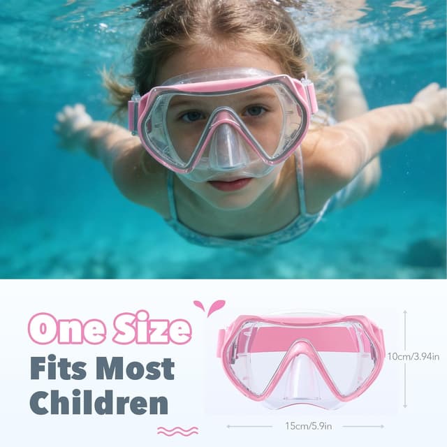 Thumbnail 6 de Findway Kids Snorkel Mask with Elastic Fabric Strap (180° anti-fog, no-leak) for ages 4–16