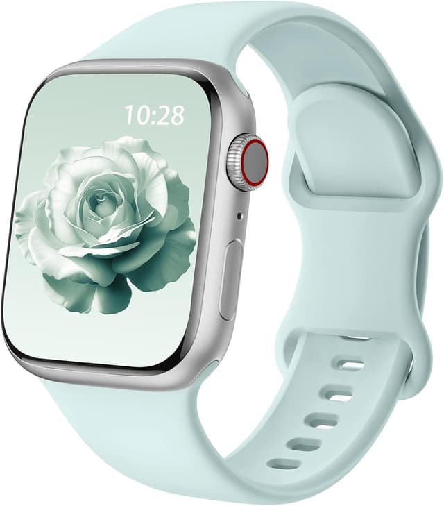 Detalle de Apple Watch silicone strap 49mm Aquamarine