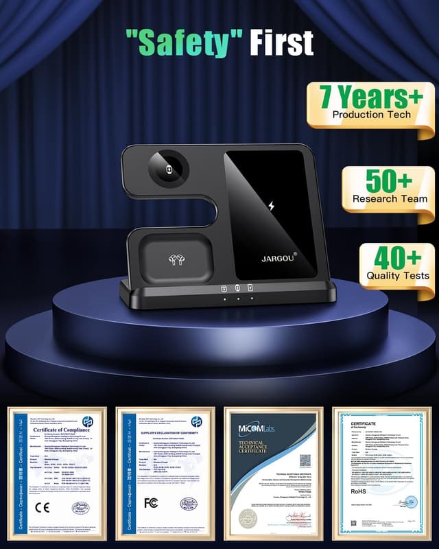 Detalle 2 de JARGOU 3-in-1 Wireless Charging Station for iPhone 17 Pro Max