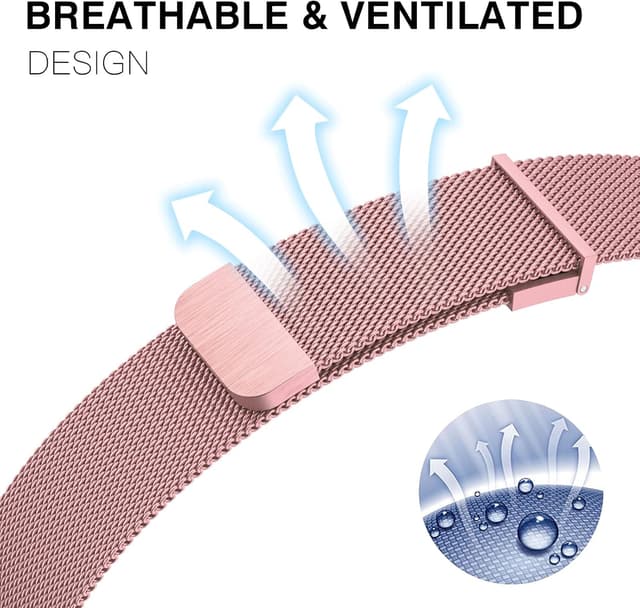 Detalle 2 de Tuocal Metal Upgraded Strap for Apple Watch (38/40/41/42mm) – Dual Magnetic Stainless Steel Mesh Replacement