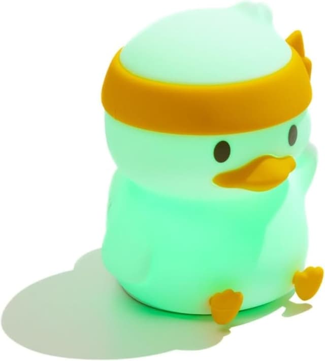 Detalle de Muitomas lampada in silicone a forma di anatra per bambini, luce touch morbida per cameretta (bianca)