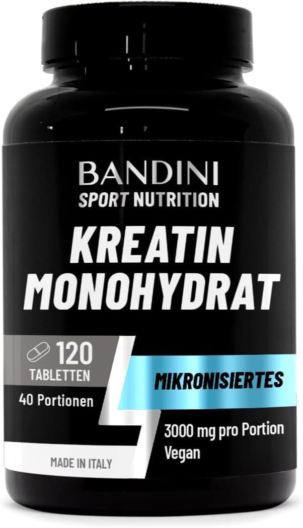Detalle de Bandini® Mikronisiertes Kreatin-Monohydrat – 120 Tabletten mit 3.000 mg pro Portion (vegan)
