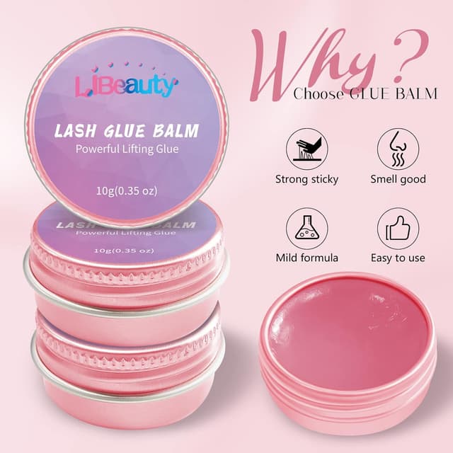 Detalle 2 de Libeauty Lash Lift Glue Balm (Pink Peach) — lash & brow perm adhesive balm, 10g/0.35oz