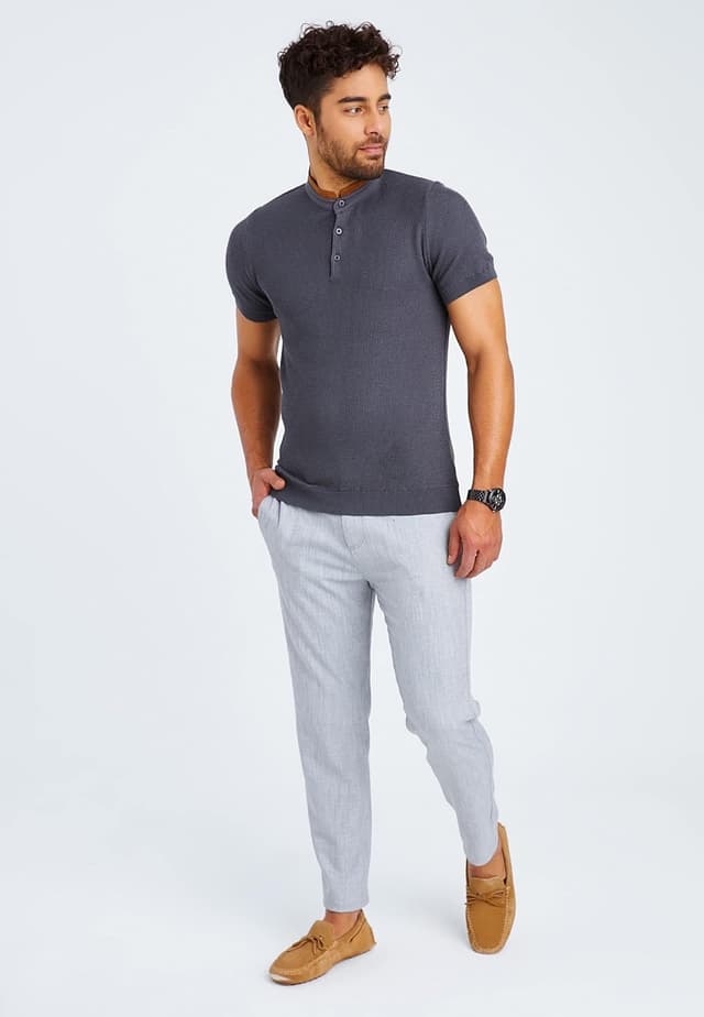 Detalle 2 de Leif Nelson LN7705 maglietta da uomo a maniche corte con scollo rotondo