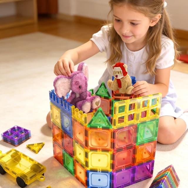 Thumbnail 6 de Coodoo 60-piece Magnetic Tiles STEM Toy 🧩