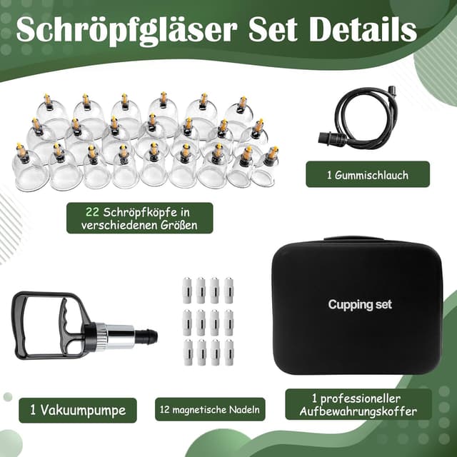 Thumbnail 2 de Schröpfset mit Vakuumpumpe 22 Teilig