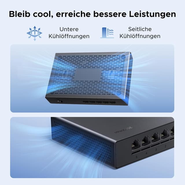Detalle 2 de UGREEN 2.5G LAN Switch mit 5 Ports