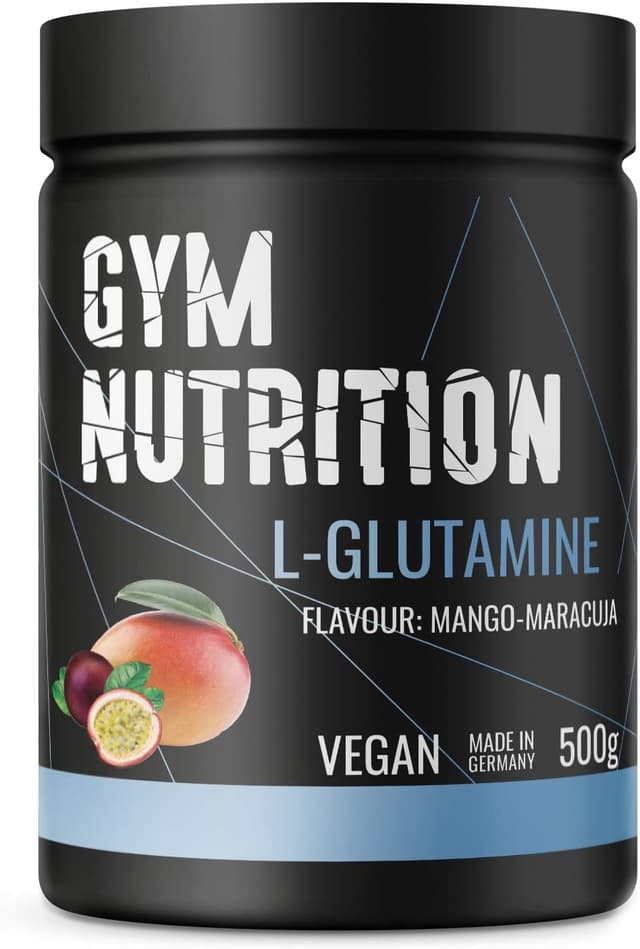 Detalle de Ultrareines L-Glutamin Pulver (extra hochdosiert), 500 g – Mango Maracuja, vegan und laborgeprüft