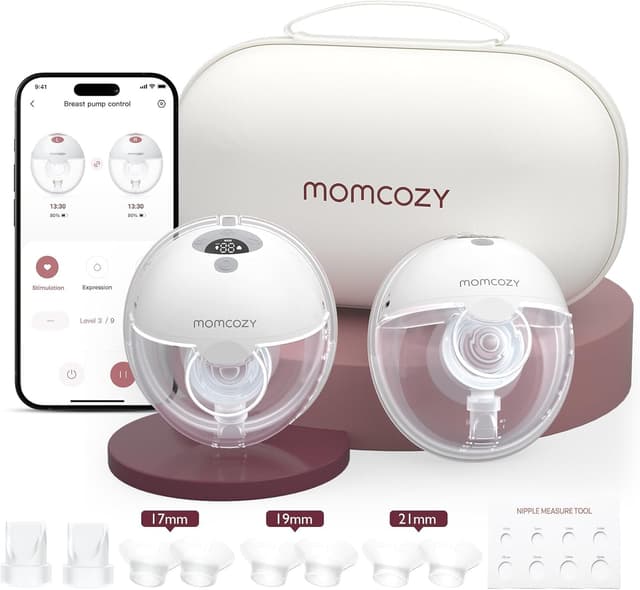 Detalle de Momcozy M5 Smart Breast Pump (App-Controlled Wearable, Hands-Free) – Quill Gray