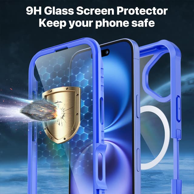 Detalle de iPhone 16 MagSafe case with 9H glass