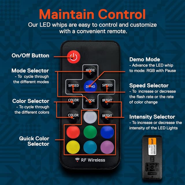 Thumbnail 6 de True Mods 2ft Spiral RGB LED Whip Light