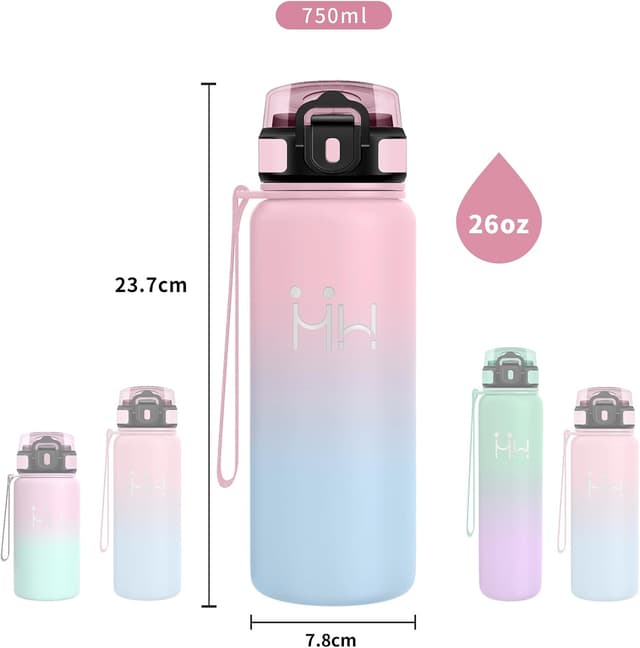 Detalle 2 de Borraccia termica JAPORIA Palestra da 750 ml in acciaio inox con cannuccia e doppia parete