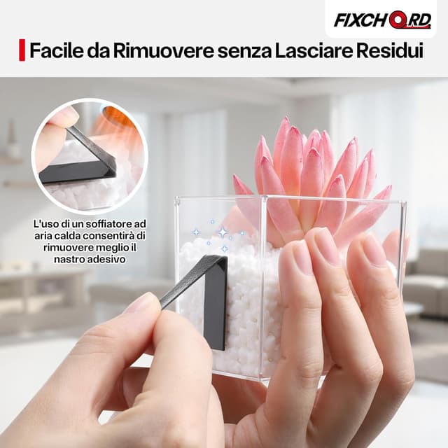 Thumbnail 6 de FIXCHORD Nastro biadesivo extra forte in schiuma acrilica 5 m x 12 mm, impermeabile per interni ed esterni