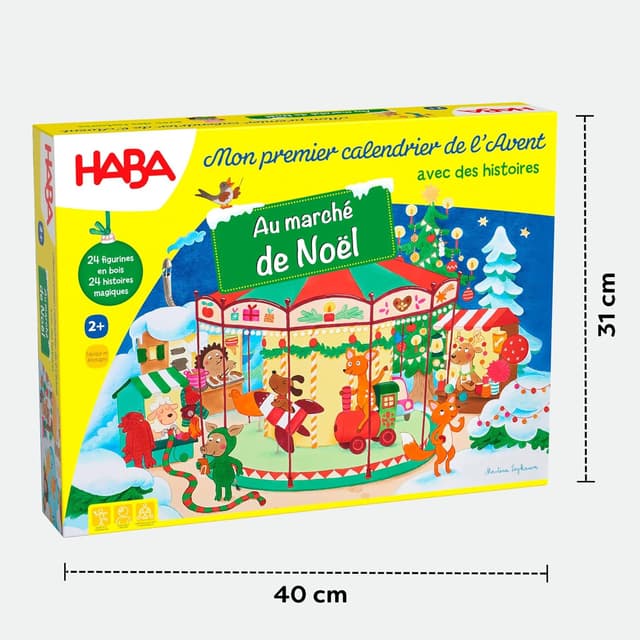 Detalle 2 de Calendrier de l’Avent HABA « Au marché de Noël » – 24 figurines en bois dès 2 ans