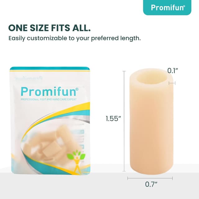Detalle 2 de Promifun Silicone Toe Protectors (12-pack) – Soft Gel Toe Sleeves & Toe Separators for Hammer Toes, Corns and Blisters (Beige)