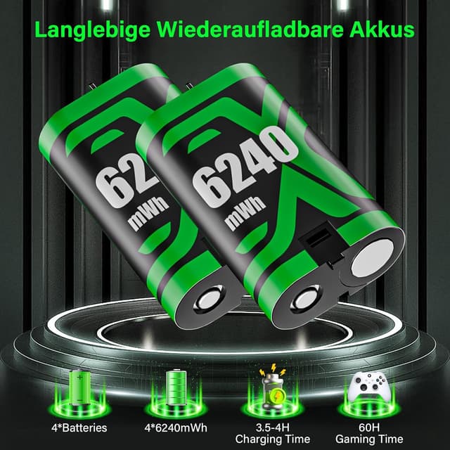 Thumbnail 4 de ZRZLMVP Xbox Controller Akku 4x6240mWh