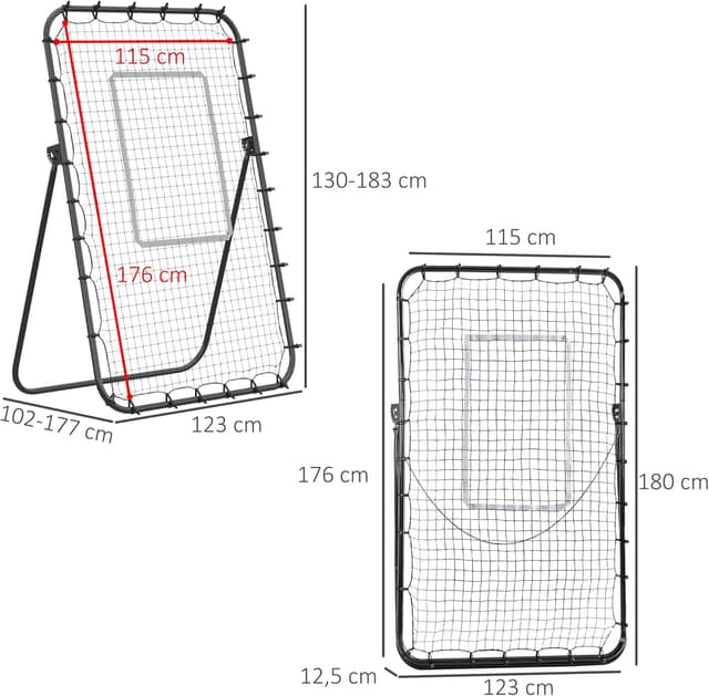 Thumbnail 6 de HOMCOM Filet de Rebond Football Ajustable