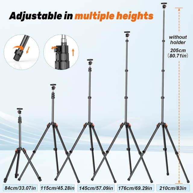 Thumbnail 5 de XXZU 83in (210cm) Camera Tripod with Ball Head