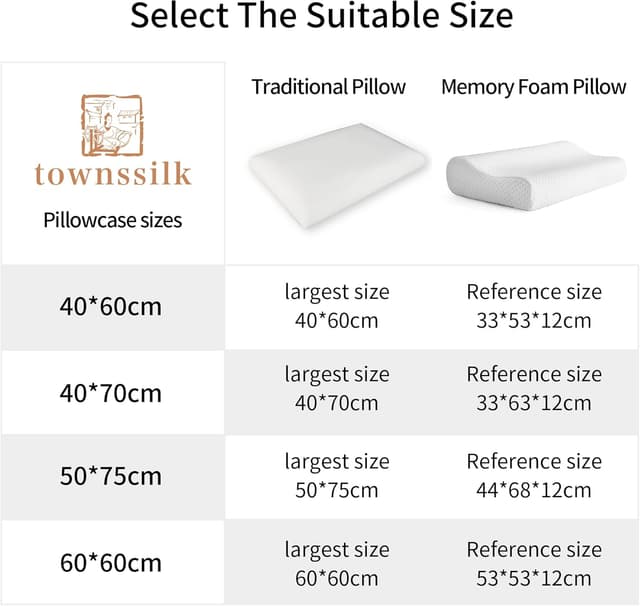 Thumbnail 5 de townssilk - Funda de Almohada de Seda Morera 🌙 60x60cm