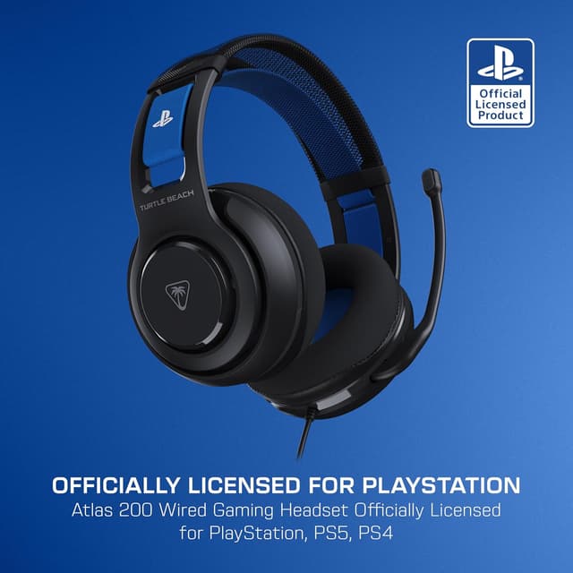 Detalle de Turtle Beach Atlas 200 cuffie da gioco cablate nere per PlayStation con driver Nanoclear da 50 mm