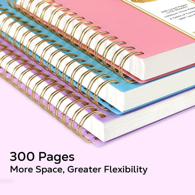 Detalle de NIRMIRO A5 Hardback Spiral Notebook (300 Pages, PVC Cover, Purple)